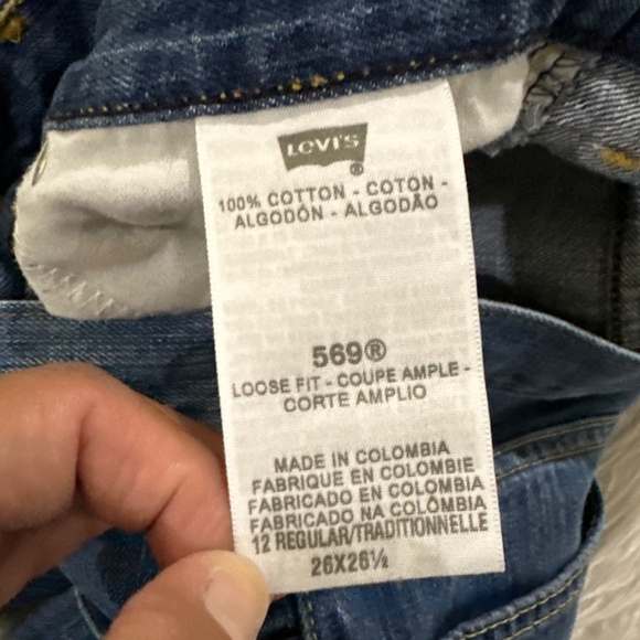 Vintage Levi’s Y2K 569 blue denim baggy loose jeans size 12 - Picture 4 of 8